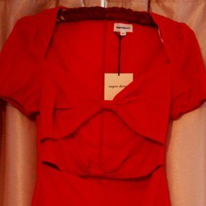 Super Down Superdown Red Cut Out Dress XS $70 NWT